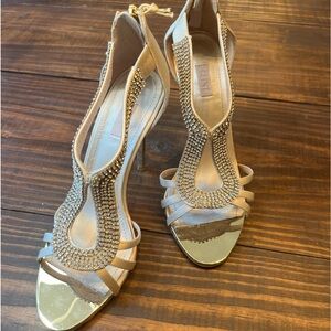 Glint Stilettos. Metallic Gold with Rhinestones.